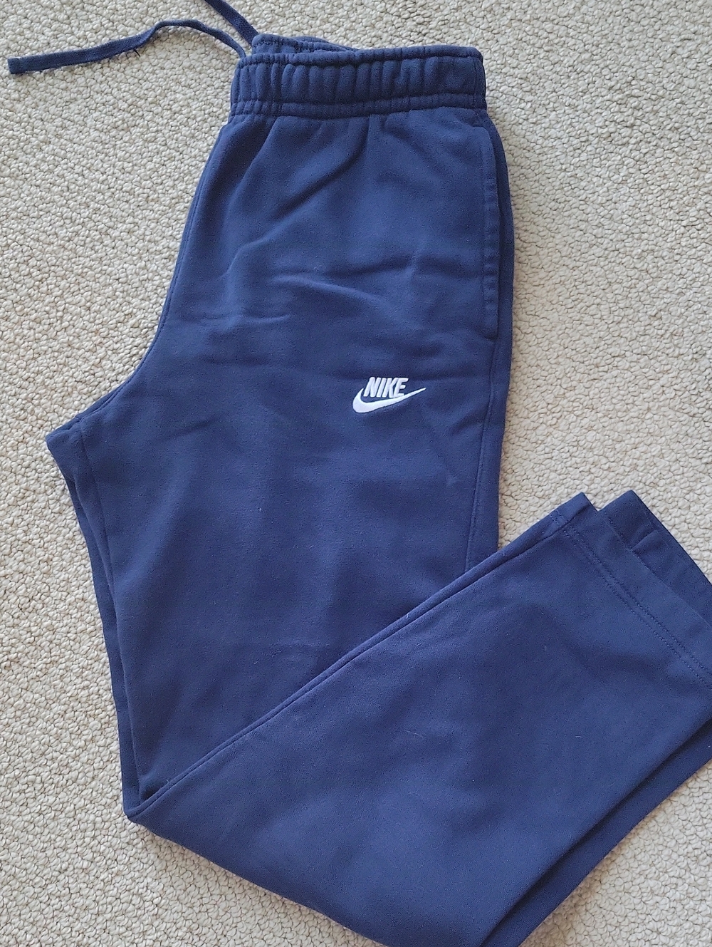 Nike Navy Blue Kids Sweatpants with White Swoosh